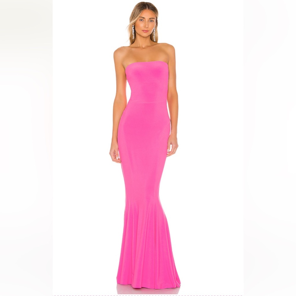 Norma Kamali x REVOLVE Strapless Fishtail Gown in Orchid Pink